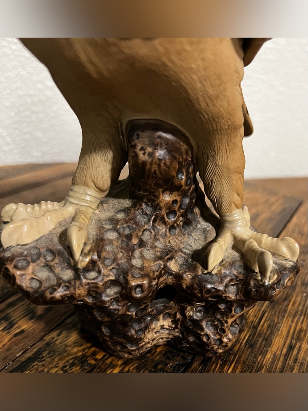 Vintage  Chinese Eagle Sculpture Zisha Purple Clay Pearl Glaze Hand Painted RARE - Picture 4 of 16